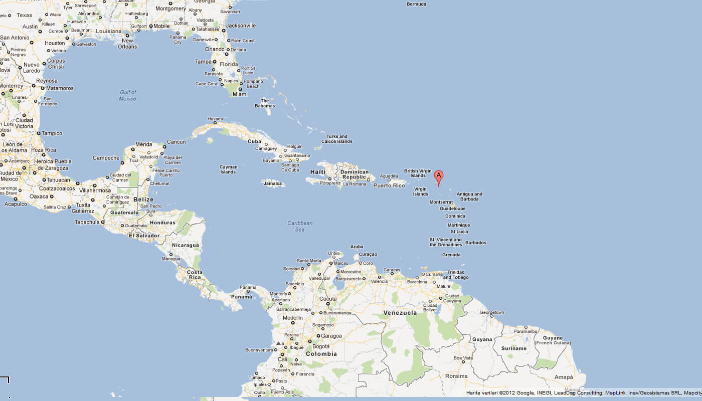 map of Saint Barthelemy caribbean